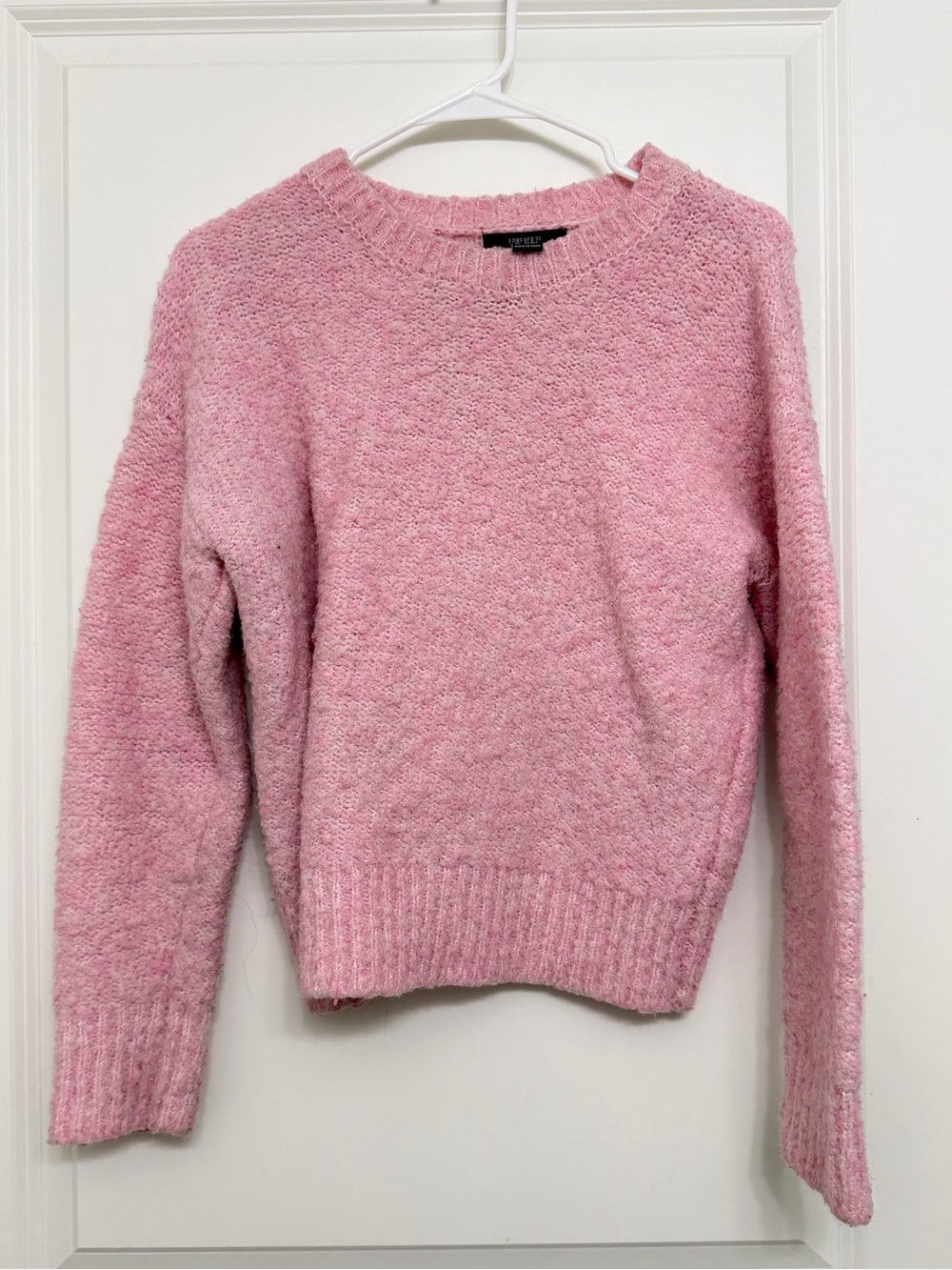 Forever 21 Pink Textured Crewneck Sweater